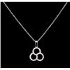 Image 1 : 0.20 ctw Diamond Pendant With Chain - 14KT White Gold
