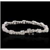 Image 2 : 14KT White Gold 9.93 ctw Diamond Tennis  Bracelet
