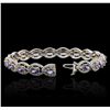 Image 3 : 14KT Two-Tone Gold 9.00 ctw Tanzanite and Diamond Bracelet
