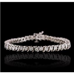 14KT White Gold 2.46 ctw Diamond Tennis Bracelet