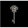 Image 2 : 0.30 ctw Blue Sapphire and Diamond Pendant - 18KT White Gold