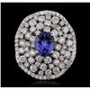Image 2 : 14KT White Gold 2.55 ctw Tanzanite and Diamond Ring