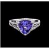 Image 2 : 2.28 ctw Tanzanite and Diamond Ring - 14KT White Gold