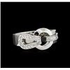 Image 1 : 14KT White Gold 0.20 ctw Diamond Ring