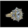 3.33 ctw Aquamarine Ring - 10KT Yellow Gold