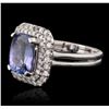 14KT White Gold 3.57 ctw Tanzanite and Diamond Ring