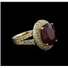 Image 1 : 14KT Yellow Gold 6.68 ctw Ruby and Diamond Ring