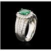 Image 3 : 14KT White Gold 1.41 ctw Emerald and Diamond Ring