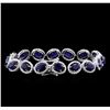 Image 2 : 16.95 ctw Blue Sapphire and Diamond Bracelet - 18KT White Gold