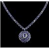 Image 1 : 50.95 ctw Blue Sapphire and Diamond Necklace - 14KT White Gold