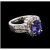 Image 2 : 2.77 ctw Tanzanite and Diamond Ring - 14KT White Gold