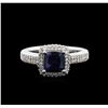 Image 2 : 14KT White Gold 1.41 ctw Tanzanite and Diamond Ring