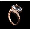 Image 4 : 3.30 ctw Aquamarine and Diamond Ring - 14KT Rose Gold
