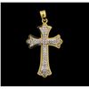 Image 1 : 0.60 ctw Diamond Cross Pendant - 14KT Yellow Gold