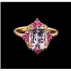 Image 2 : 2.73 ctw Kunzite, Pink Sapphire and Diamond Ring - 14KT Rose Gold