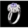 Image 3 : 14KT White Gold 1.17 ctw Tanzanite and Diamond Ring