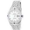 Rolex Stainless Steel 1.00 ctw Diamond and Sapphire DateJust Men's Watch