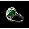 Image 3 : 4.11 ctw Emerald and Diamond Ring - 18KT White Gold