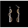 Image 2 : 2.50 ctw Diamond Dangle Earrings - 14KT Two-Tone Gold