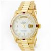 Rolex President 18KT Gold 1.00 ctw Diamond And Ruby Men's Watch