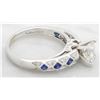 Image 9 : 1.22 ctw Diamond and Sapphire Ring - 14KT White Gold