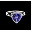 Image 2 : 2.62 ctw Tanzanite and Diamond Ring - 14KT White Gold
