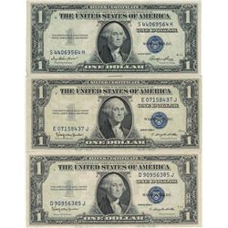 1935 Choice Uncirculated $1 Silver Certificate Currency Lot of 3