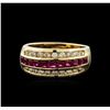 Image 2 : 14KT Yellow Gold 1.00 ctw Ruby and Diamond Ring