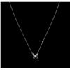 Image 2 : 14KT White Gold 0.03 ctw Diamond Butterfly Necklace