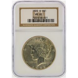 1922-S NGC MS62 Peace Silver Dollar