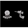 Image 2 : 14KT White Gold 0.60 ctw Diamond Earrings