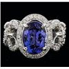 Image 1 : 14KT White Gold 3.69 ctw Tanzanite and Diamond Ring