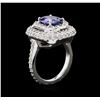Image 3 : 2.70 ctw Tanzanite and Diamond Ring - 14KT White Gold