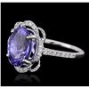 14KT White Gold 3.09 ctw Tanzanite and Diamond Ring