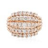 Image 2 : 14KT Rose Gold 1.36 ctw Diamond Ring