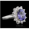 14KT White Gold 3.80 ctw Tanzanite and Diamond Ring