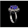Image 4 : 4.67 ctw Tanzanite and Diamond Ring - 14KT White Gold