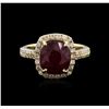 Image 2 : 14KT Yellow Gold 4.95 ctw Ruby and Diamond Ring