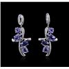 14KT White Gold 11.81 ctw Tanzanite and Diamond Earrings