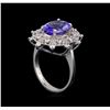 Image 4 : 3.62 ctw Tanzanite and Diamond Ring - 14KT White Gold