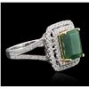 Image 1 : 14KT Two-Tone Gold 2.53 ctw Emerald and Diamond Ring
