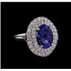 Image 1 : 14KT White Gold 5.02 ctw Tanzanite and Diamond Ring