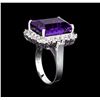 Image 4 : 12.56 ctw Amethyst and Diamond Ring - 14KT White Gold