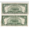 Image 2 : 1934 $5 Silver Certificate Currency Lot of 2