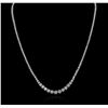 Image 2 : 14KT White Gold 7.00 ctw Diamond Necklace