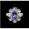 Image 2 : 14KT White Gold 1.73 ctw Tanzanite and Diamond Ring