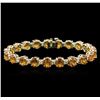 Image 1 : 14KT Yellow Gold 21.40 ctw Yellow Sapphire and Diamond Bracelet