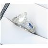 Image 6 : EGL Cert 2.08 ctw Diamond and Sapphire Ring - Platinum