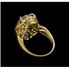 Image 3 : 6.34 ctw Aquamarine and Diamond Ring - 14KT Yellow Gold
