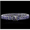 Image 2 : 14KT White Gold 11.90 ctw Tanzanite and Diamond Bracelet